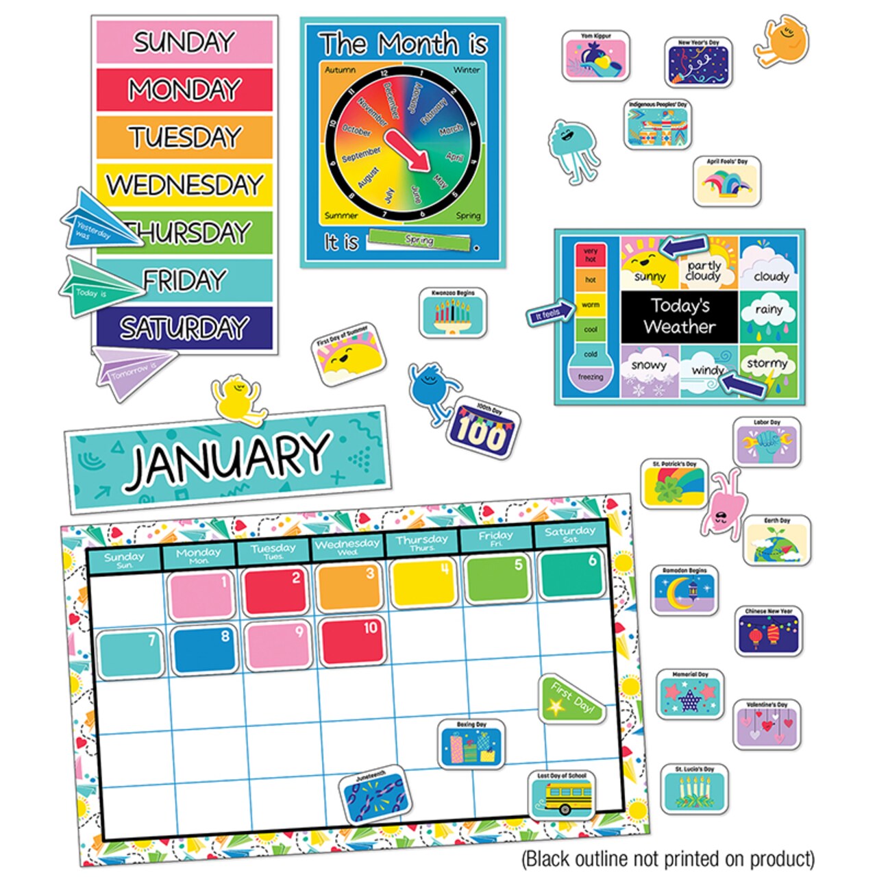 Happy Place Calendar Bulletin Board Set